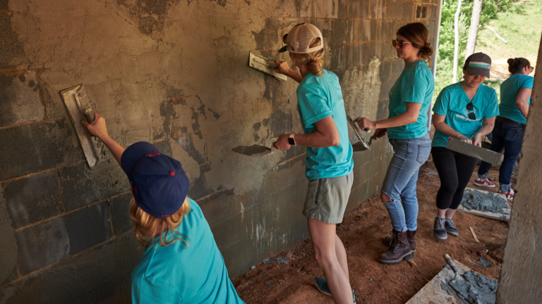 Quility staff working on a home build