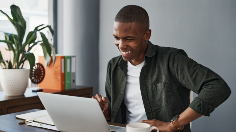 Man looking at laptop