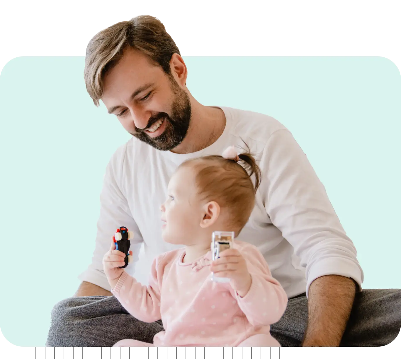 Father with young daughter